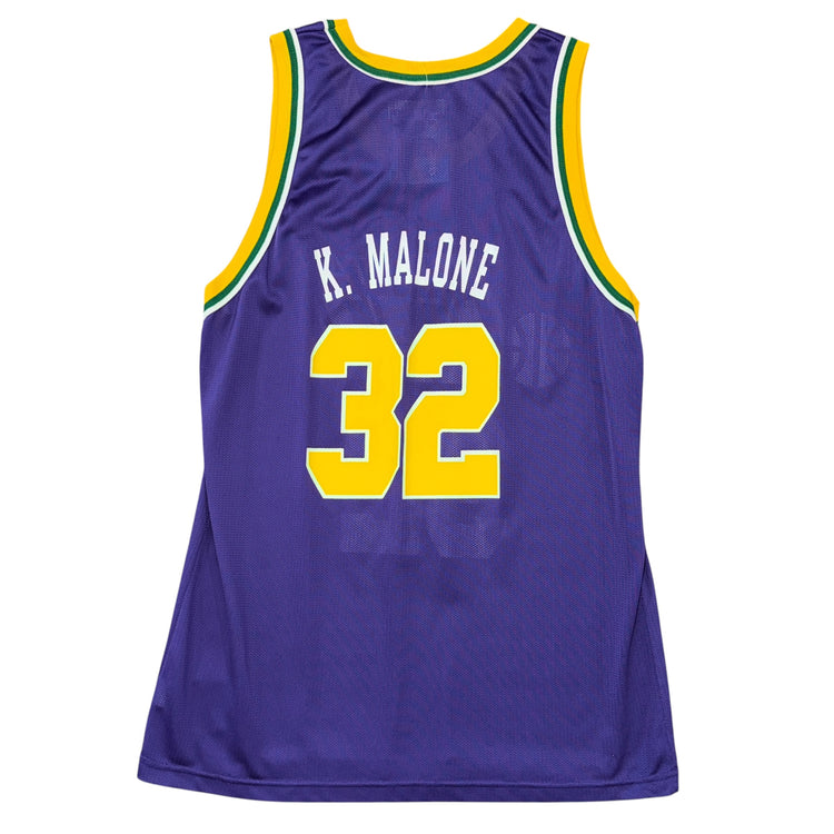 Champion 90's Utah Jazz Karl Malone Away Jersey Sz L