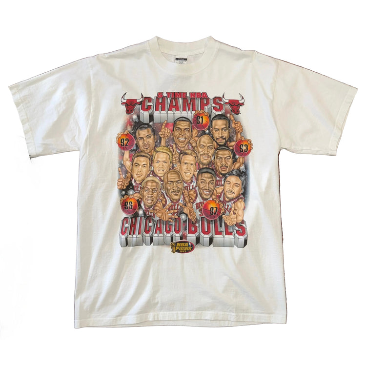 90’s 5X Chicago Bulls Champs Tee Sz XL
