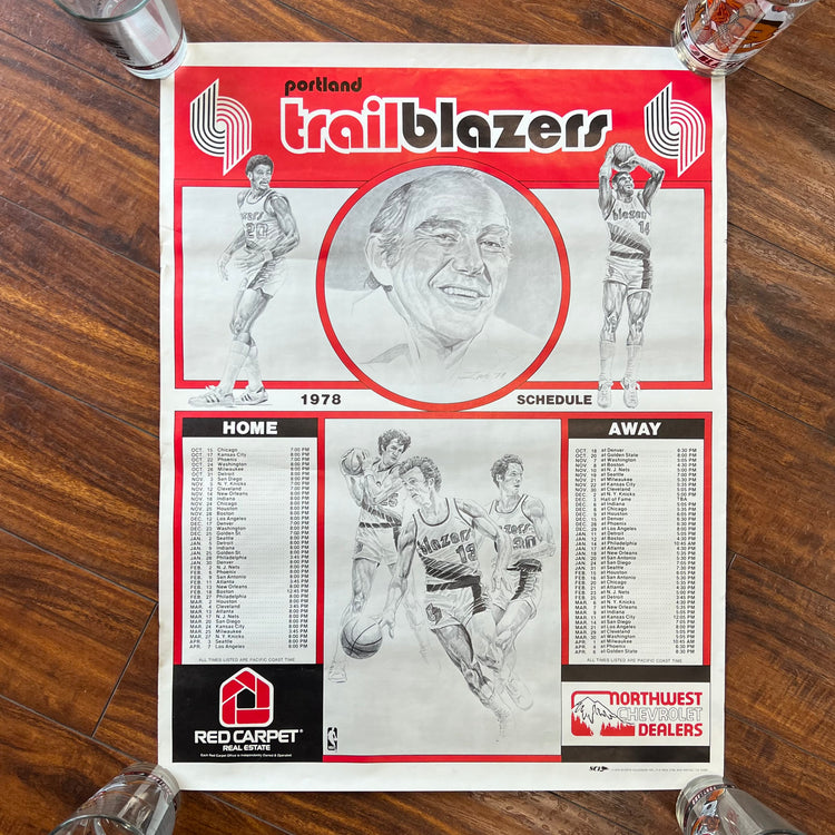 Trailblazers 1978 Schedule Jack Ramsay Poster