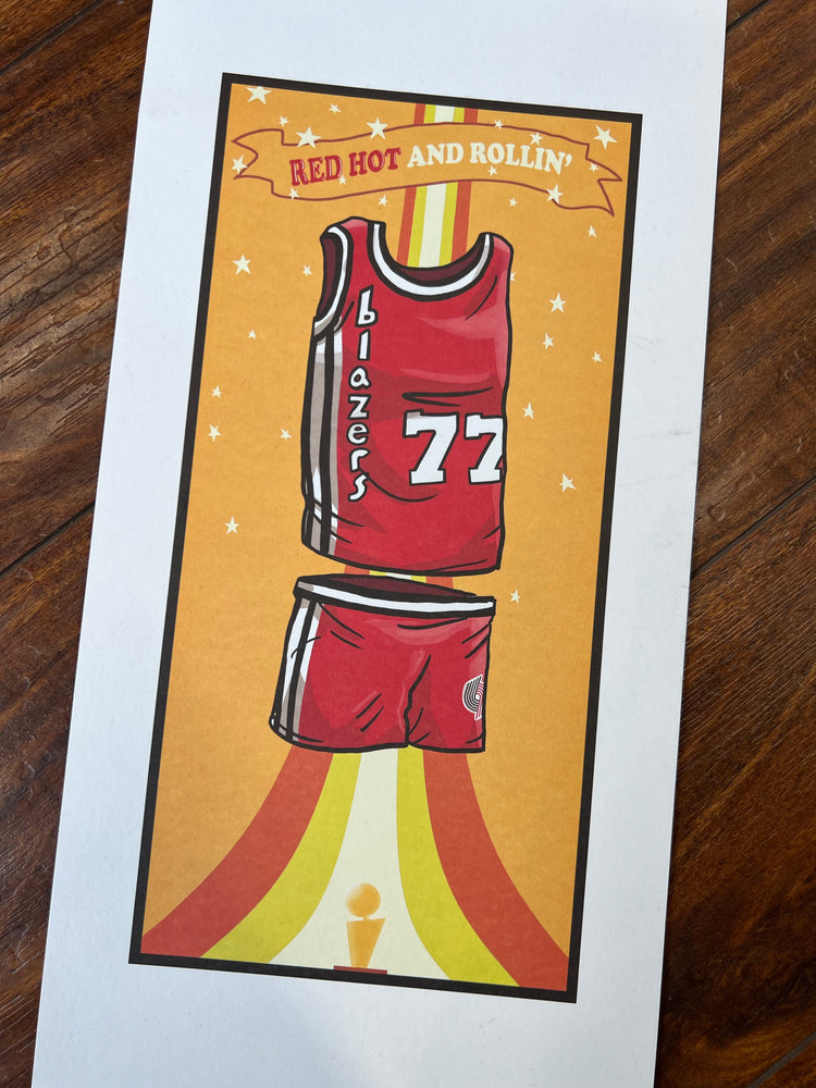 Blazers 50th Season Poster 77 Red Hot And Rollin'