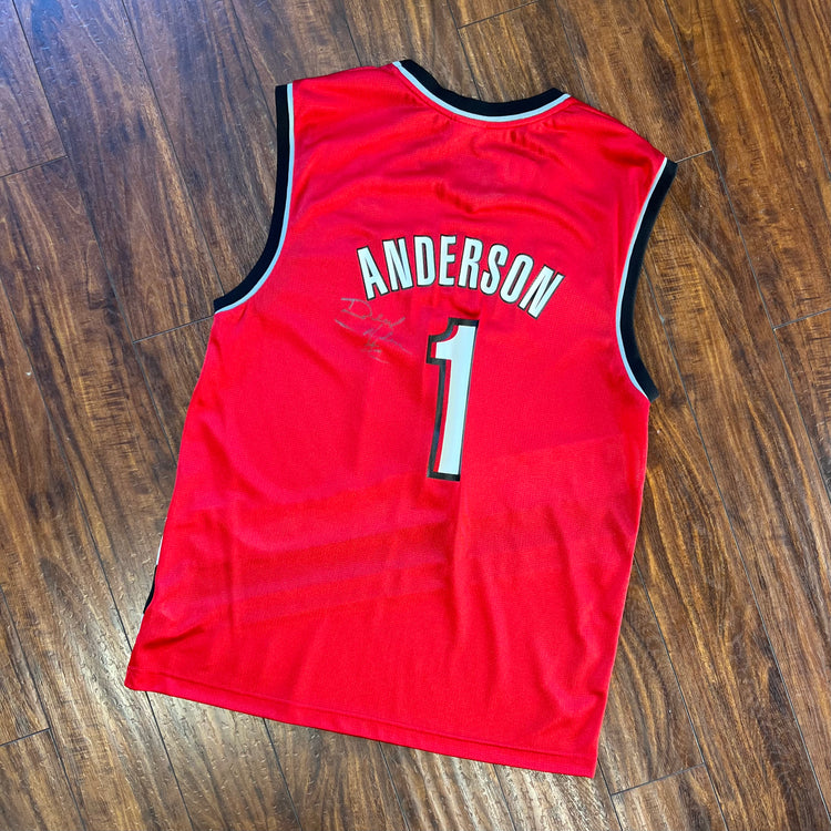 (Web) Reebok 2004 Autographed Blazers Derek Anderson Jersey 2004