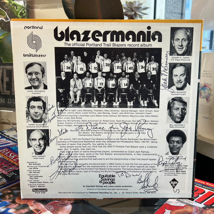 Autographed 1976-77 Blazermania Vinyl Record
