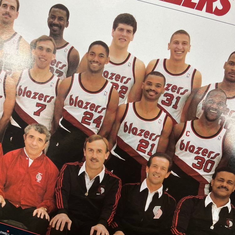 Blazers 1988-89 Team Roster Poster