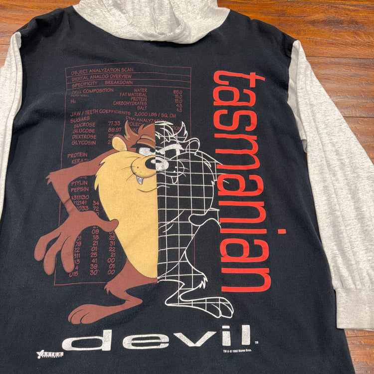 Artex 90's Taz Devil Hoodie Tee Sz M