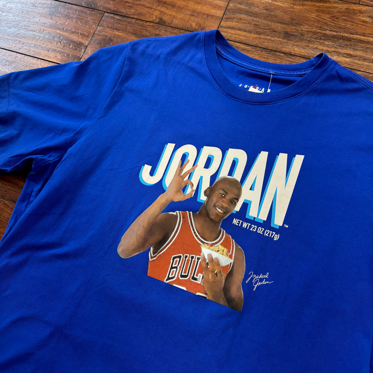 Jordan Wheaties Blue Tee Sz XL