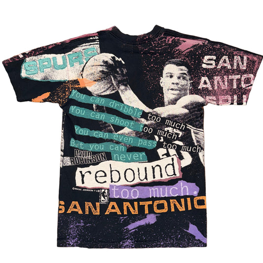 Magic Johnson T’s San Antonio Spurs David Robinson AOP Tee Sz L