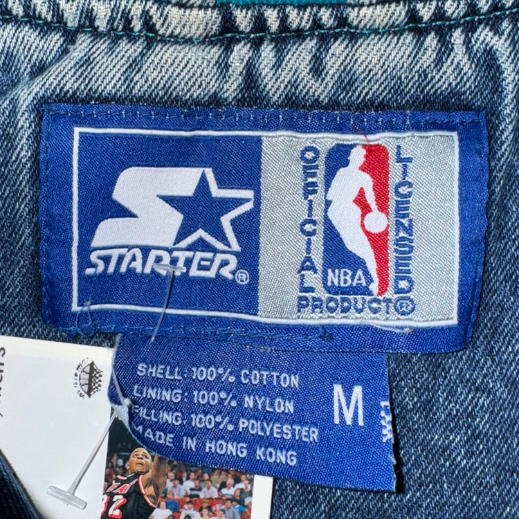 90’s Starter Charlotte Hornets Denim Jacket Sz M