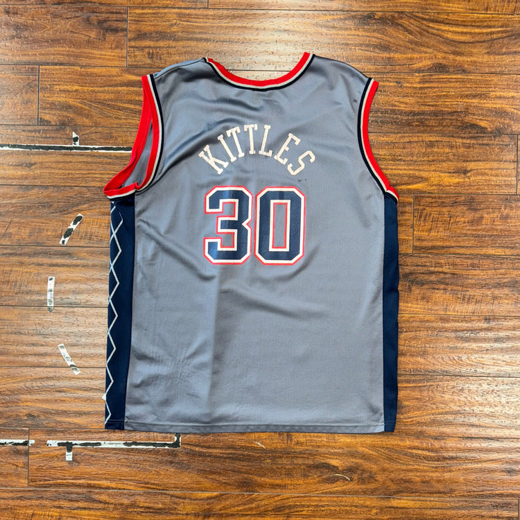 Champion New Jersey Nets Kerry Kittles Jersey Sz L