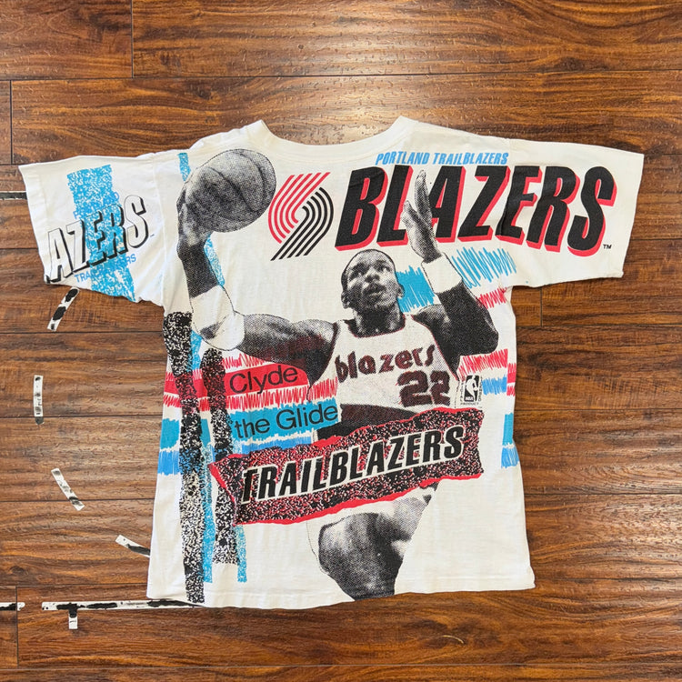 Ritz Portland Trail Blazers Clyde Drexler AOP Tee Sz M