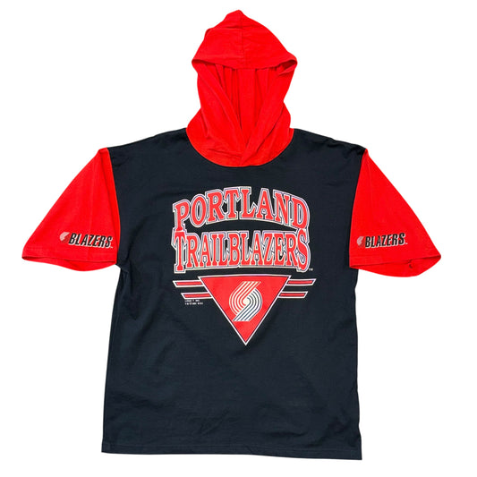 Logo 7 90’s Portland Trail Blazers Hoodie Tee Sz XL