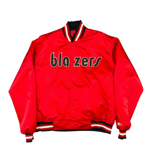 Rare Portland Trail  Blazers 80's Red Satin Jacket Sz 2X