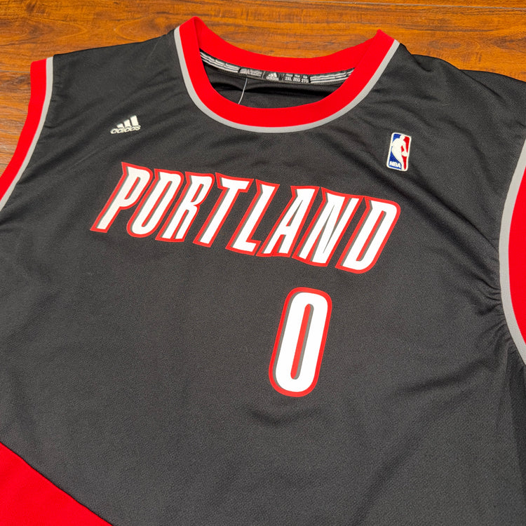 Adidas Portland Trail Blazers #0 Damian Lillard Jersey Sz 2X