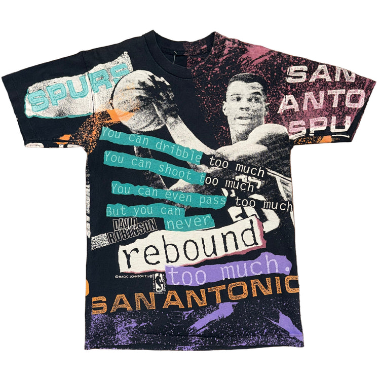 Magic Johnson T’s San Antonio Spurs David Robinson AOP Tee Sz L