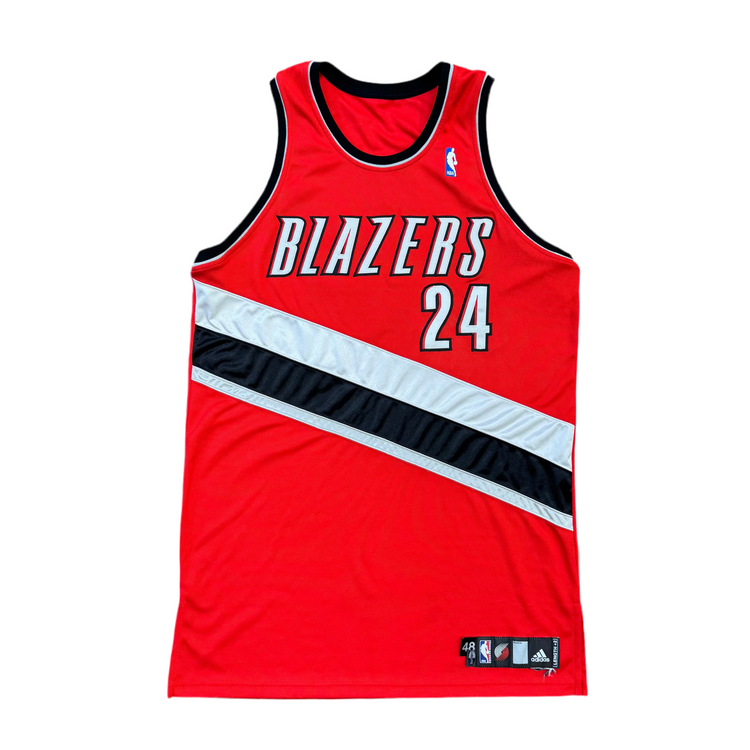 Adidas 2007-08 Blazers Von Wafer Game Issued + Autographed Jersey Sz XL + 2”