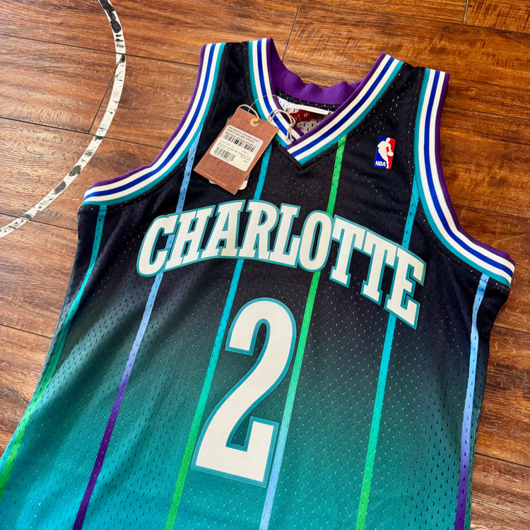 NWT Mitchell & Ness Charlotte Hornets Johnson Jersey Sz S