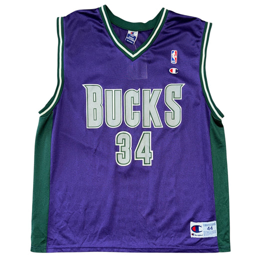 Champion 90’s Milwaukee Bucks Away Ray Allen Jersey Sz L
