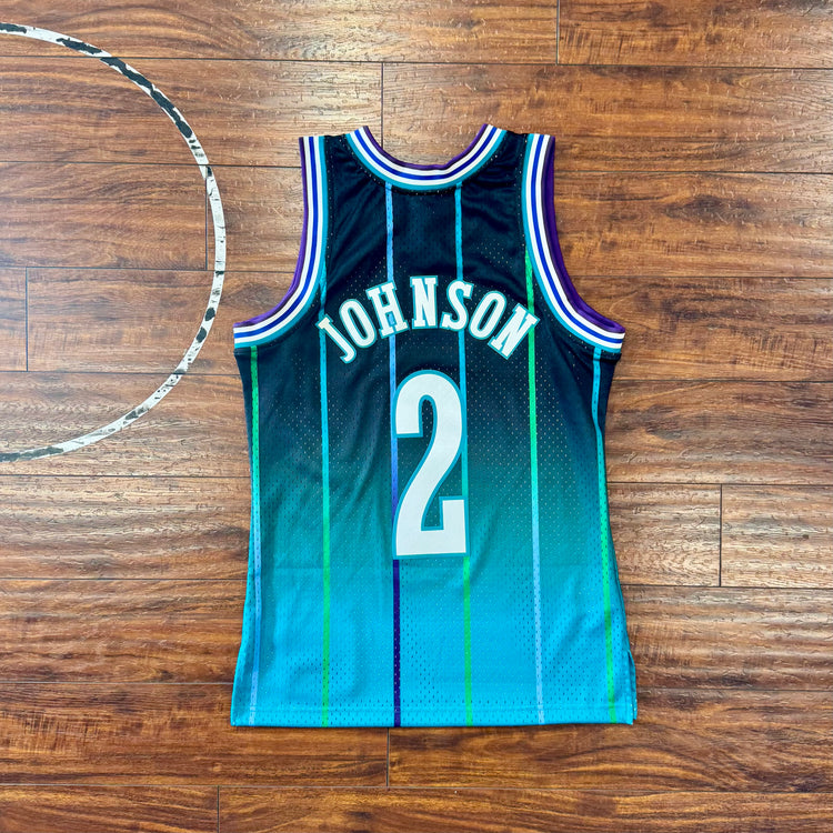 NWT Mitchell & Ness Charlotte Hornets Johnson Jersey Sz S