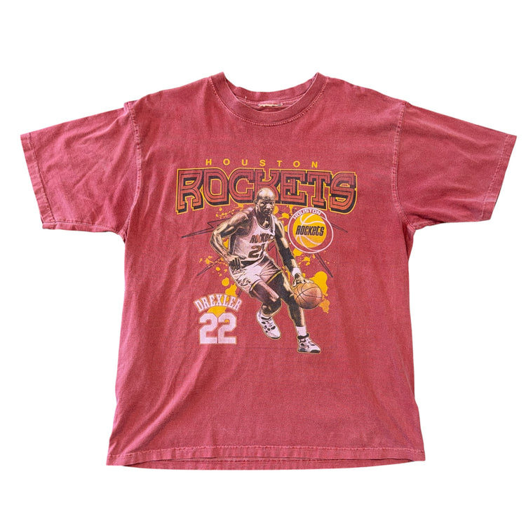 90's Houston Rockets Clyde Drexler Tee Sz XL