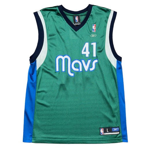 Reebok Dallas Mavericks Dirk Nowitzki Jersey Sz L