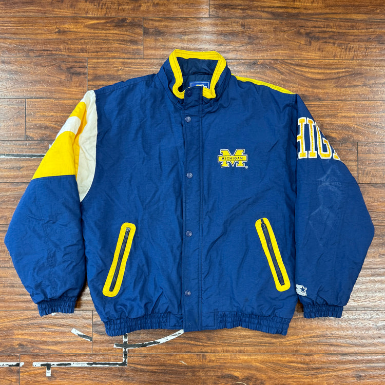 Starter Michigan Wolverines Puffer Jacket Sz XL