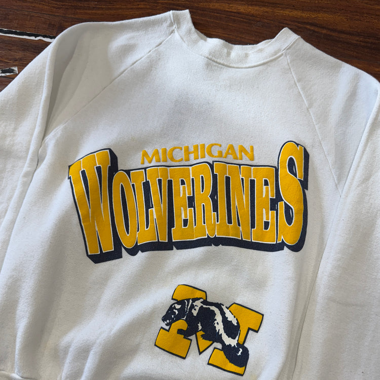 Screen Stars Michigan Wolverines Crew Sz YXL