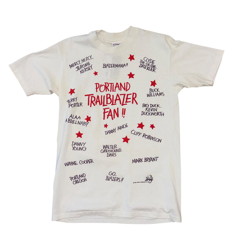 90's Portland Trail Blazers Puff Print Tee Sz M