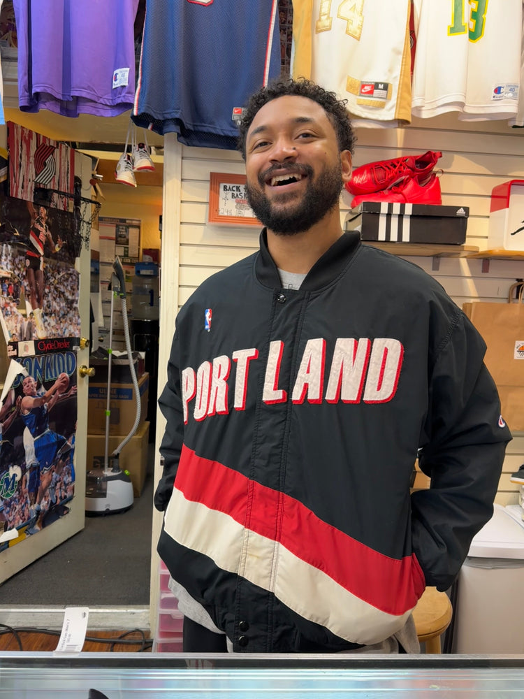 Champion 90's Portland Blazers Warm Up Jacket Sz L