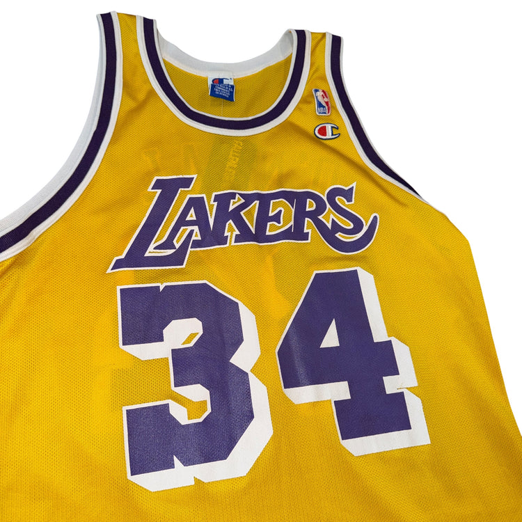 Champion 90’s Los Angeles Lakers Shaquille O’neal Home Jersey Sz L
