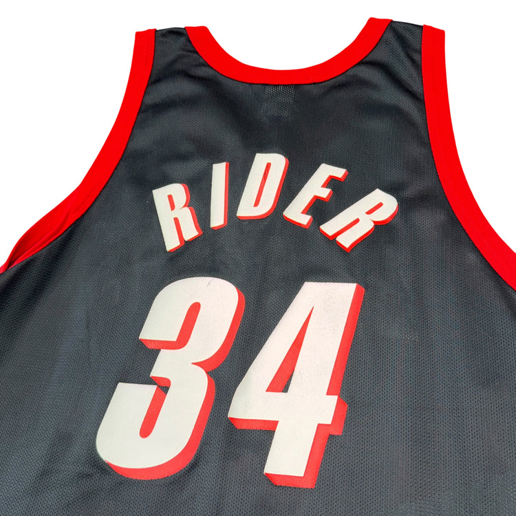 Champion 90’s Portland Trail Blazers Isaiah Rider Away Jersey Sz L