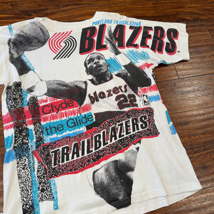 Ritz Portland Trail Blazers Clyde Drexler AOP Tee Sz M