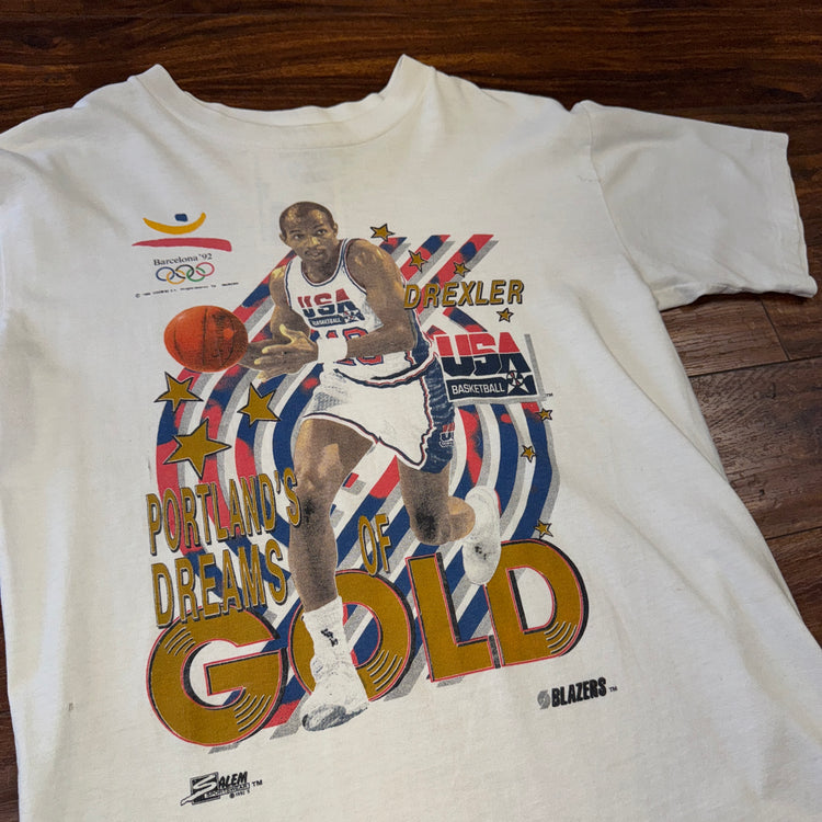 Salem Sportswear 1992 Clyde Drexler Barcelona Tee Sz M