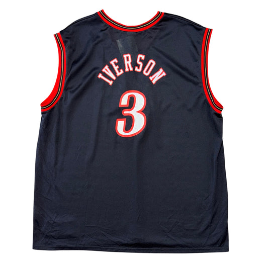Champion 90’s Philadelphia 76ers Allen Iverson Away Jersey Sz 2X