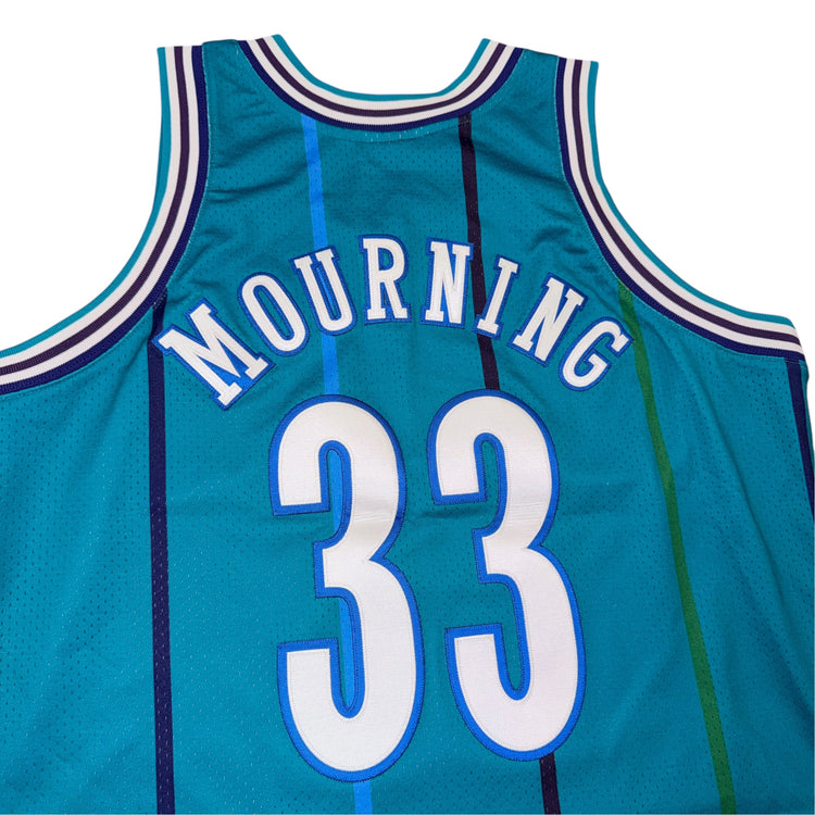 NWT Mitchell & Ness Authentic 1992-93 Charlotte Hornets Alonzo Mourning Away Jersey Sz L