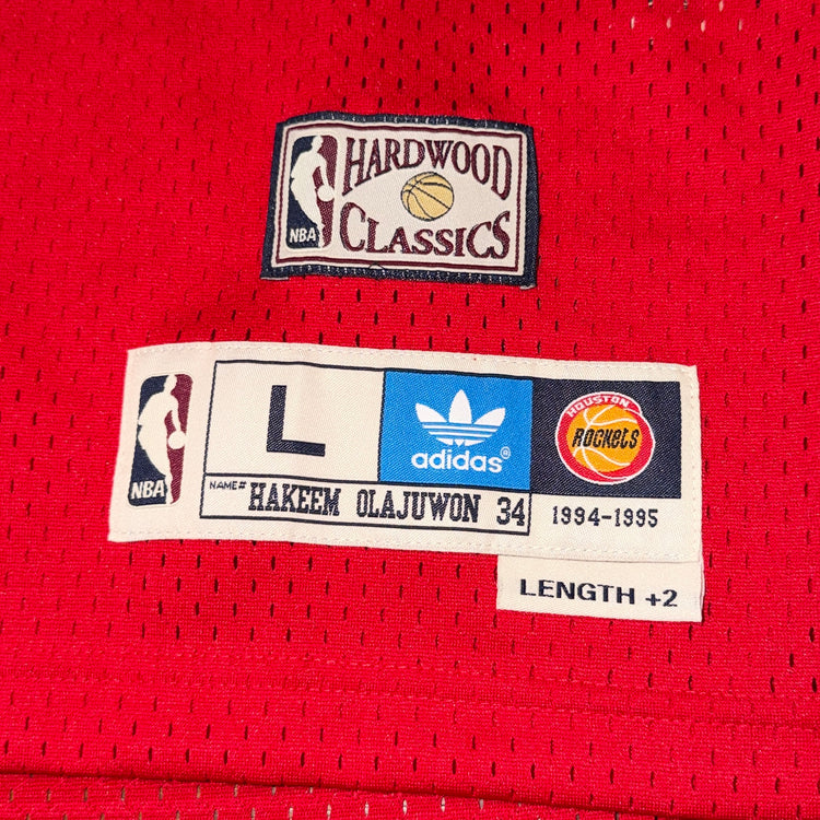 NWT Adidas Hardwood Classics 1994-95 Houston Rockets Hakeem Olajuwan Away Jersey