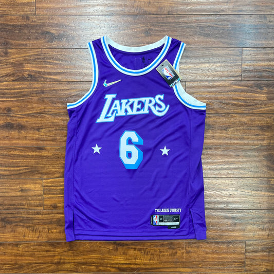 NWT Nike Los Angeles Lakers Lebron James City Edition Jersey Sz L
