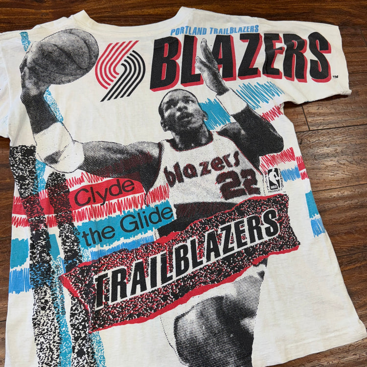 Ritz Portland Trail Blazers Clyde Drexler AOP Tee Sz M