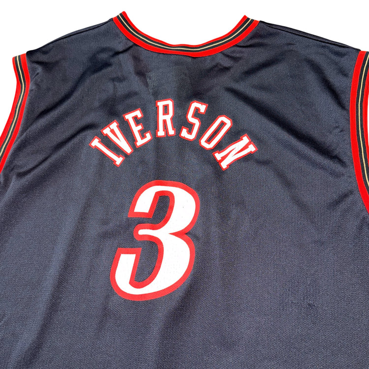 Champion 90’s Philadelphia 76ers Allen Iverson Away Jersey Sz 2X