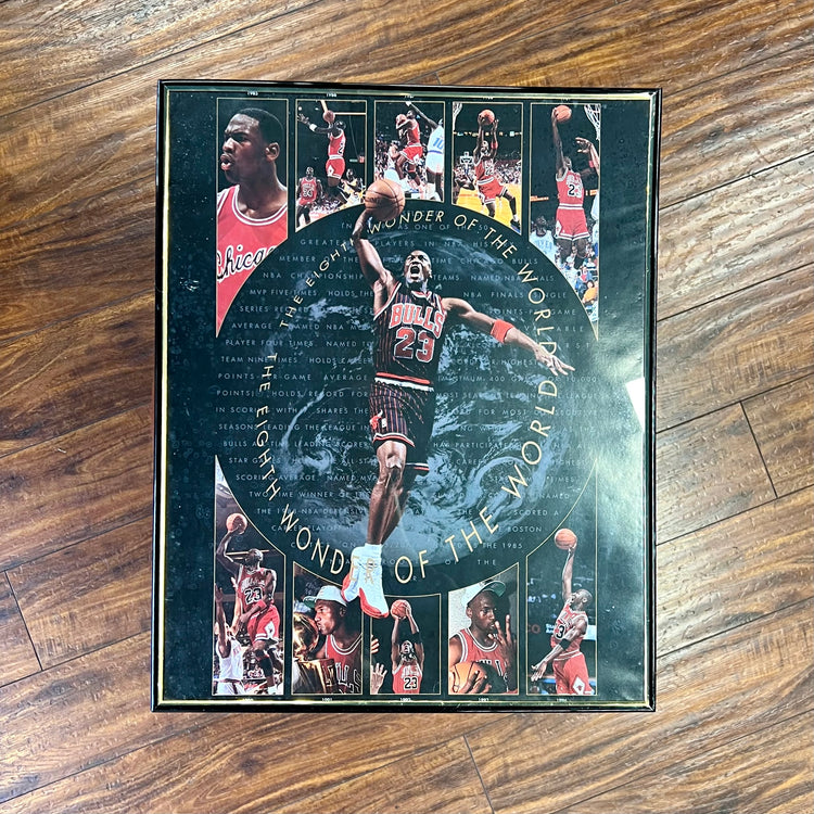 Framed Michael Jordan 8 Wonders of the World Poster