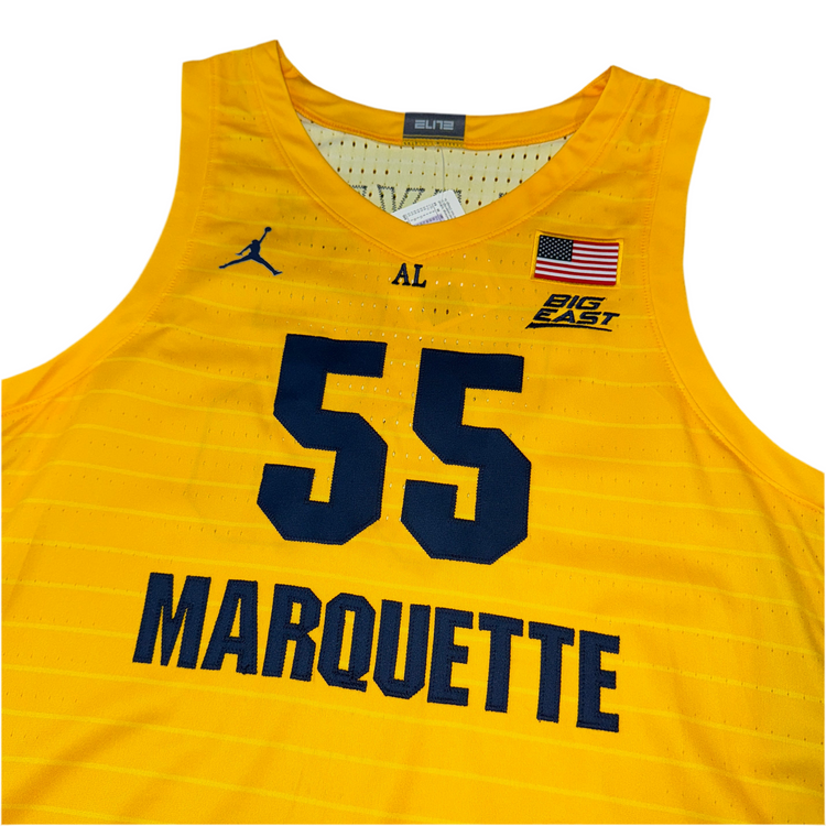 Jordan Team-Issued Yellow Marquette Jersey Sz XL + 4”Length