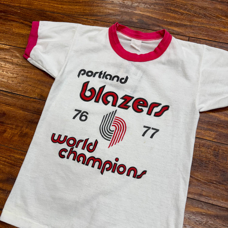 Sportswear Blazers 1976-77 World Champs Ringer Tee Youth M