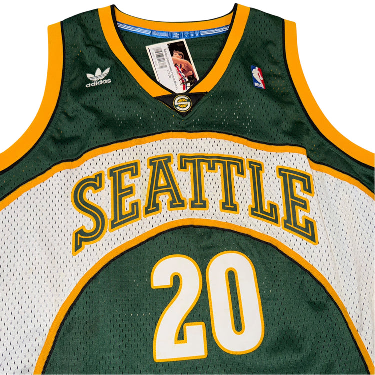 Adidas Hardwood Classic 2001-02 Seattle Supersonics Gary Payton Away Jersey Sz L