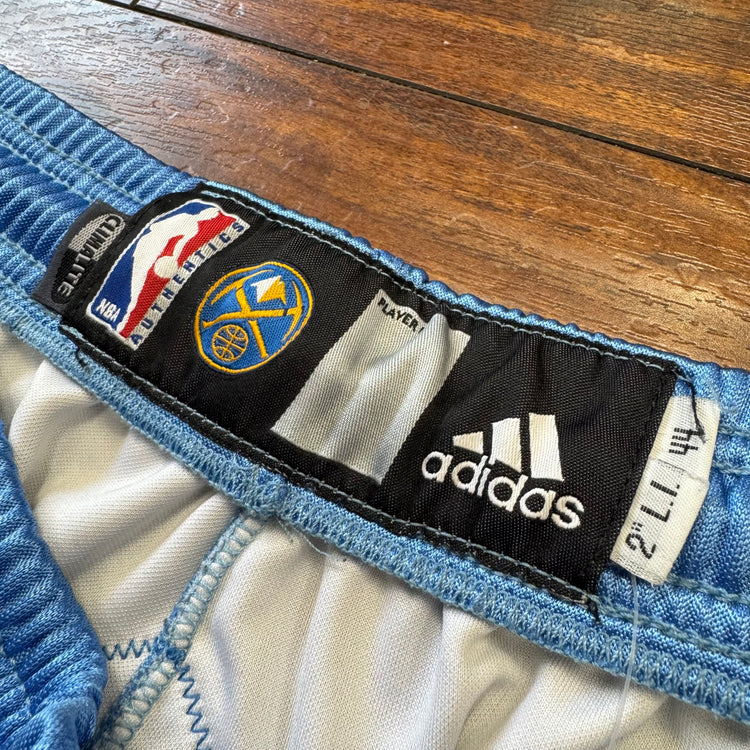 Adidas 2009-10 Team Issued Denver Nuggets Away Shorts Sz L + 2”