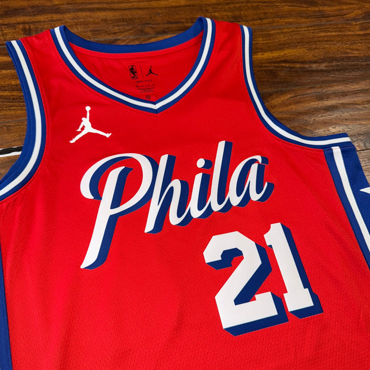 Jordan Philadelphia 76ers Joel Embiid Jersey Sz L