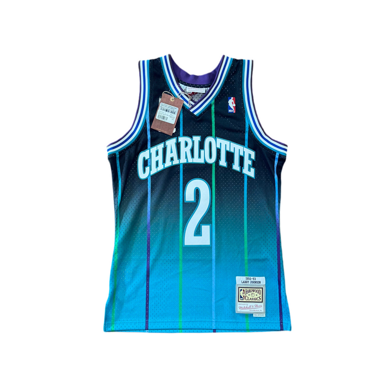 NWT Mitchell & Ness Charlotte Hornets Johnson Jersey Sz S