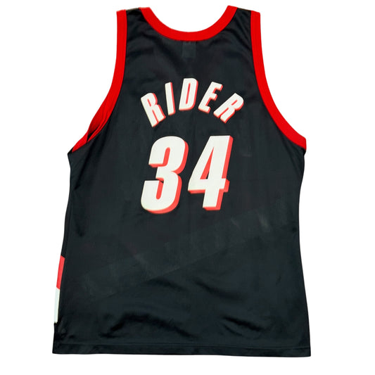 Champion 90’s Portland Trail Blazers Isaiah Rider Away Jersey Sz L