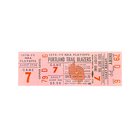 1978-79 Unused Blazers Playoff Ticket