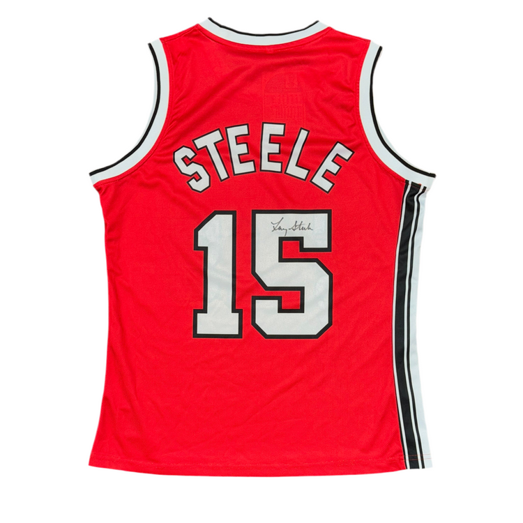 Signed Portland Trail Blazers Larry Steele Jersey Sz YL