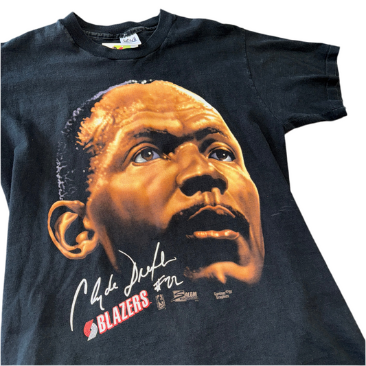 Salem Sportswear Clyde Drexler  Big Head Tee Sz L