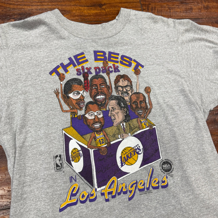 Screen Stars 80's Los Angeles Lakers Caricature Tee Sz L