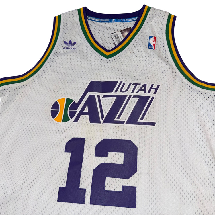 Adidas Hardwood Classics 1995-96 Utah Jazz John Stockton Home Jersey Sz L
